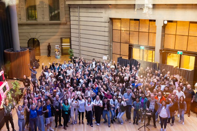 Flybuy team celebrating the company's 30th birthday