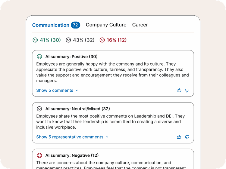 Screenshot of sentiment analysis feature