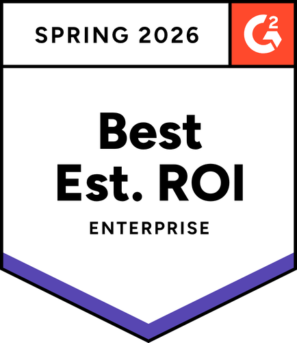 Best Est ROI - Enterprise - Spring 2026 - G2 badge