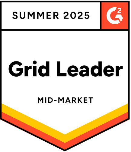 Mid market leader - Summer 2025 - G2 badge