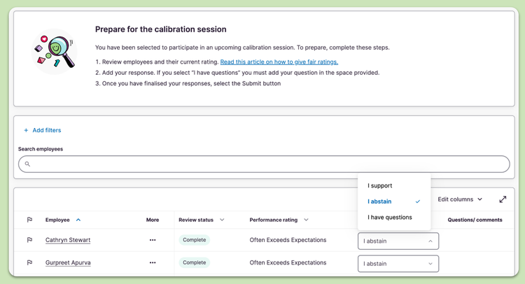 Preview of Culture Amp's Calibration product
